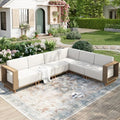 6-Piece Rattan Outdoor Patio Furniture Set with Thick Cushions for Backyard, Garden & Porch