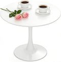 Inspired Saarinen Style Tulip Round Pedestal Dining Table — White, 42″ Round