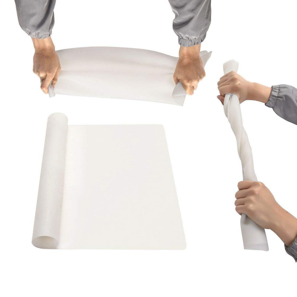 23.6'' by 15.7''Flexible Silicone Placemat Non Slip Waterproof Heat Resistant Dinner Table Transparent with Fog 2 PCS