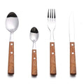 18/8 Stainless Steel Wooden Handle Flatware Cultery Silverware Set (8pcs)