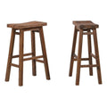 Inspired Platner Style Sonoma Backless Saddle Kitchen Bar Stool - Chestnut Wire-Brush - Set of 2