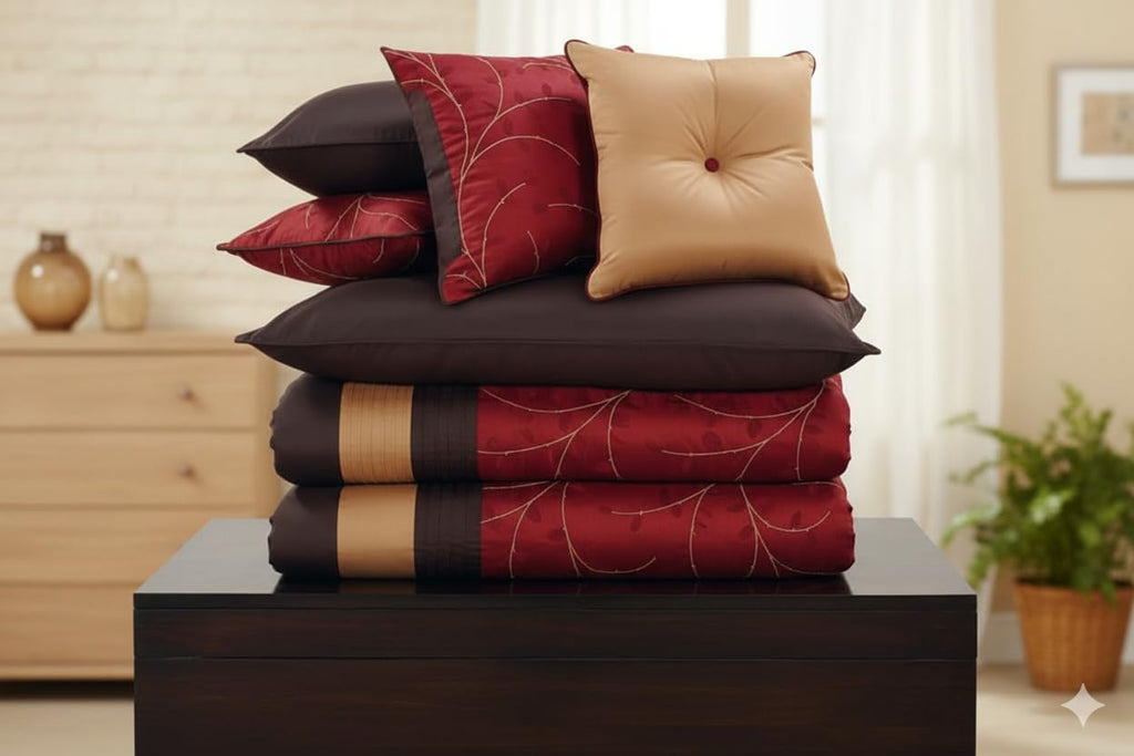 8PC Comforter Set:, Atlantis Nature Inspired Colors, Lavishing Embroidered Comforters