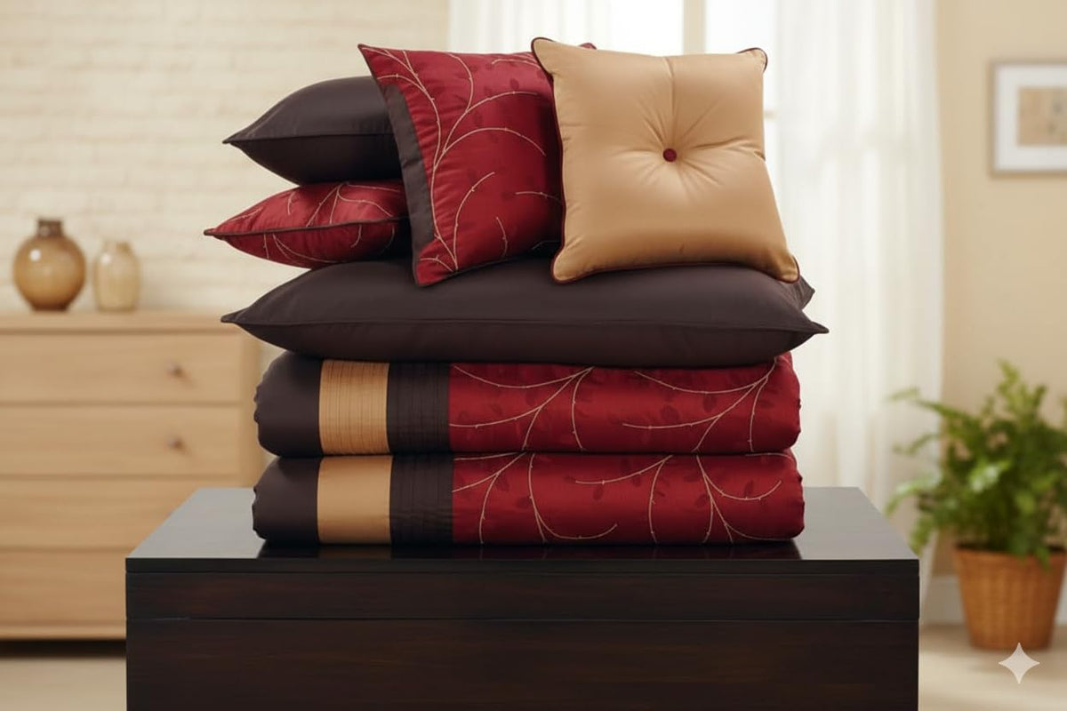 8PC Comforter Set:, Atlantis Nature Inspired Colors, Lavishing Embroidered Comforters
