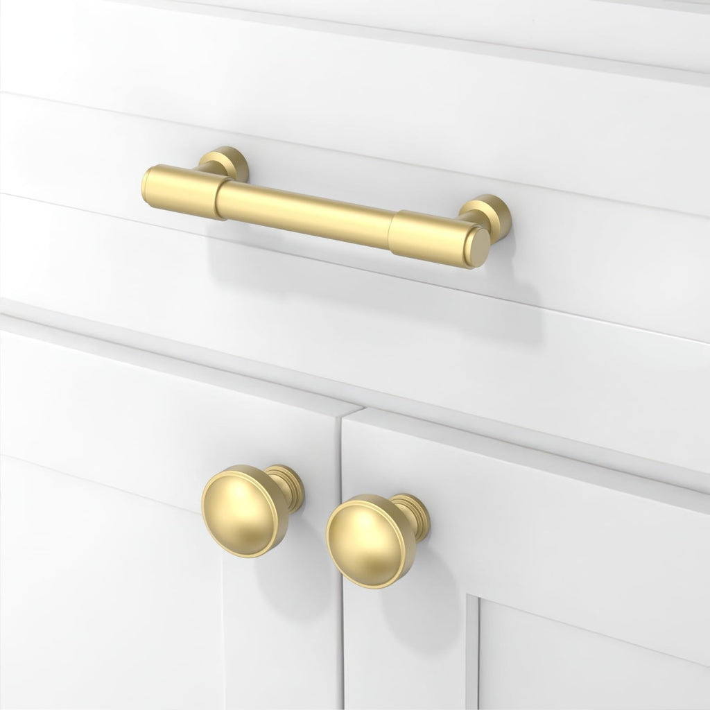 10 Pack Brushed Gold Cabinet Pulls 3.75 Inch(96mm) Kitchen Cabinet Handles Cabinet Hardware Drawer Pulls