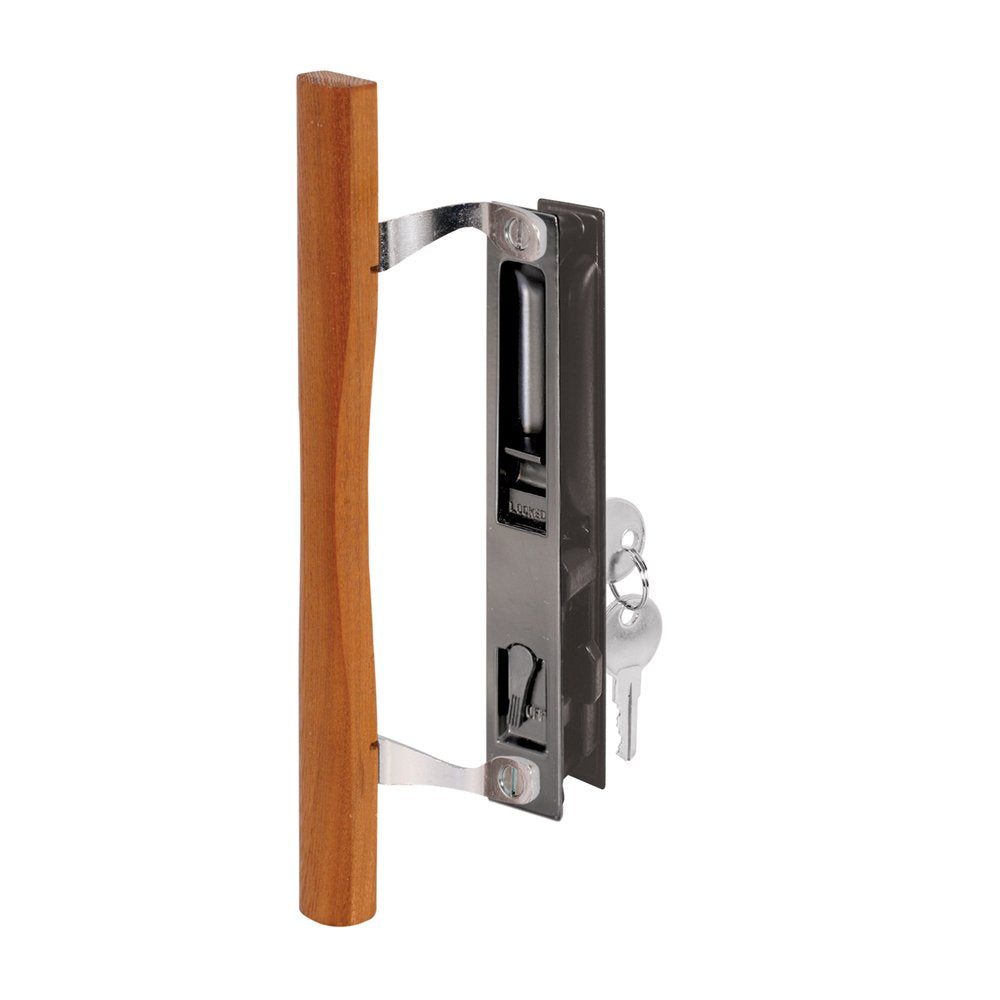 Keyed Sliding Glass Door Handle Set, Hook Style, 6-5/8 in.