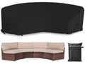 Patio Sectional Curved Sofa Protector Cover Waterproof Heavy Duty 420D Oxford Outdoor Sectional Curved Couch Sofa