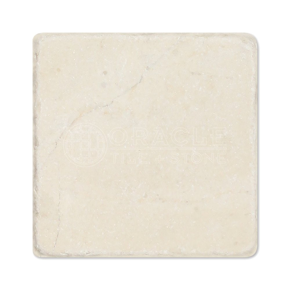 Crema Marfil Spanish Marble 4 X 4 Subway Field Tile, Tumbled