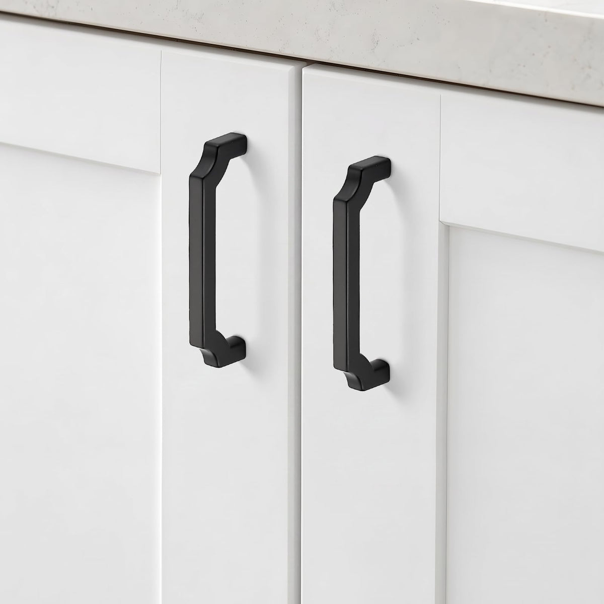 10 Pack Black Cabinet Handles, 3-3/4" Solid Kitchen Drawer Pulls
