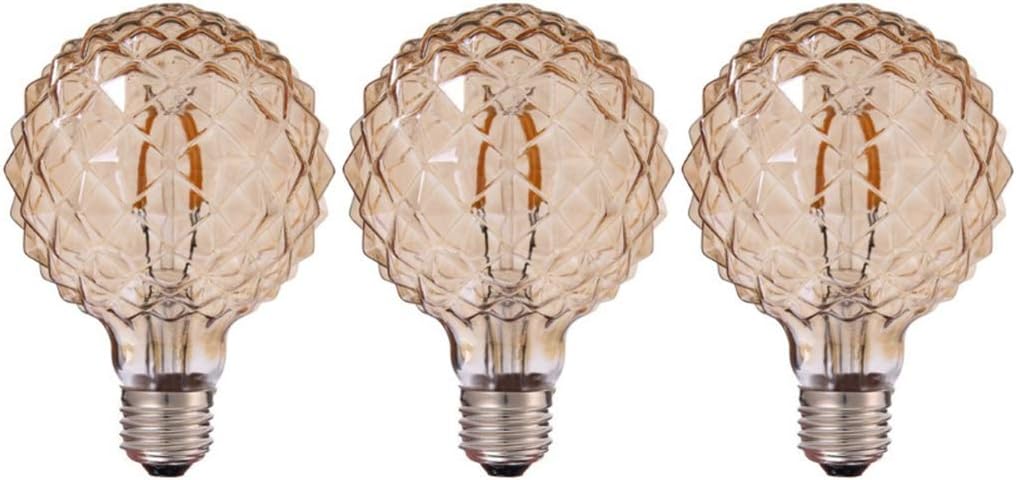 3PACK LED Vintage Edison Bulb G30/G95 4W LED Light Filament Bulb, Large Globe Bulb, E26 Base, Warm White 2200K