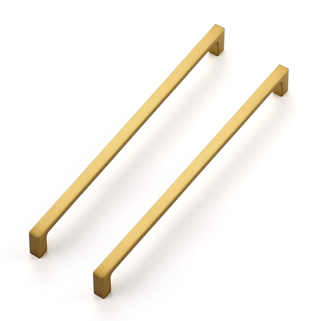 Brushed Brass Solid Pulls Cabinet Handles 10 Inch 25 Pack