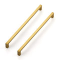 Brushed Brass Solid Pulls Cabinet Handles 10 Inch 25 Pack