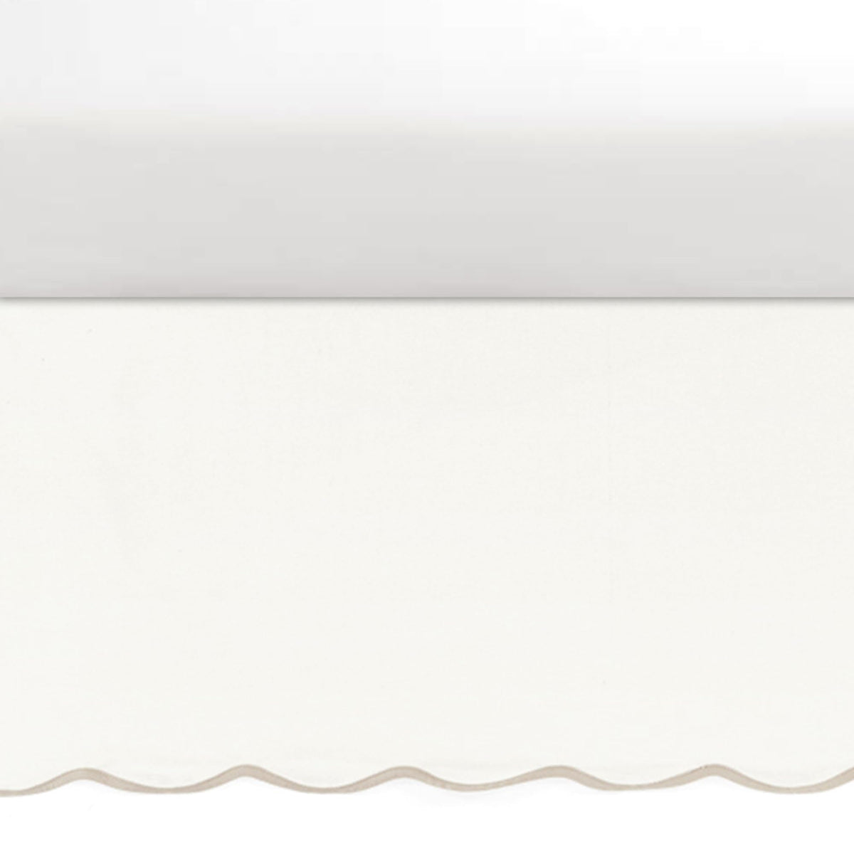Coastal Chic Scalloped Edge Baby Crib Skirt Single 28" W x 52" L +16" Drop Neutral - White Crib Skirt - Baby
