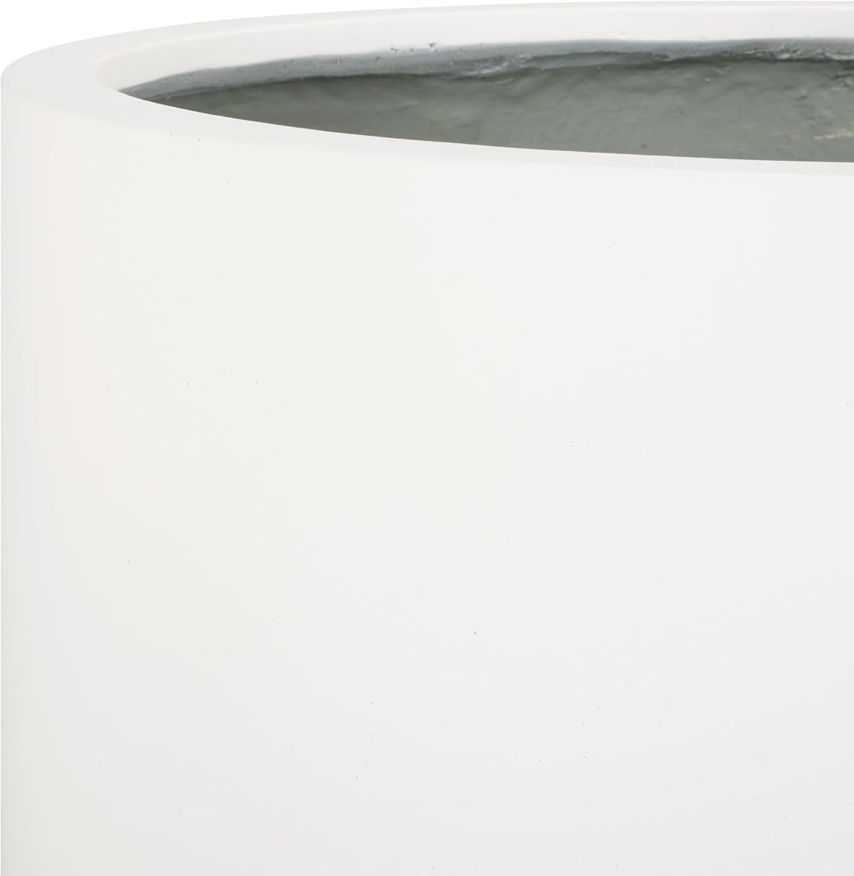 Outdoor Collection Alia Modern White Concrete Ficonstone Round Planter Pot