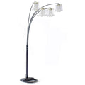 Inspired Arco Style Silvia Adjustable Arc Floor Lamp with Dimmer Switch, 90-Inch, Black