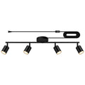 Plug in Track Lighting LED, Track Lighting Fixtures Ceiling, Black 4-Light Kitchen Light Kit, Plug in Wall Light