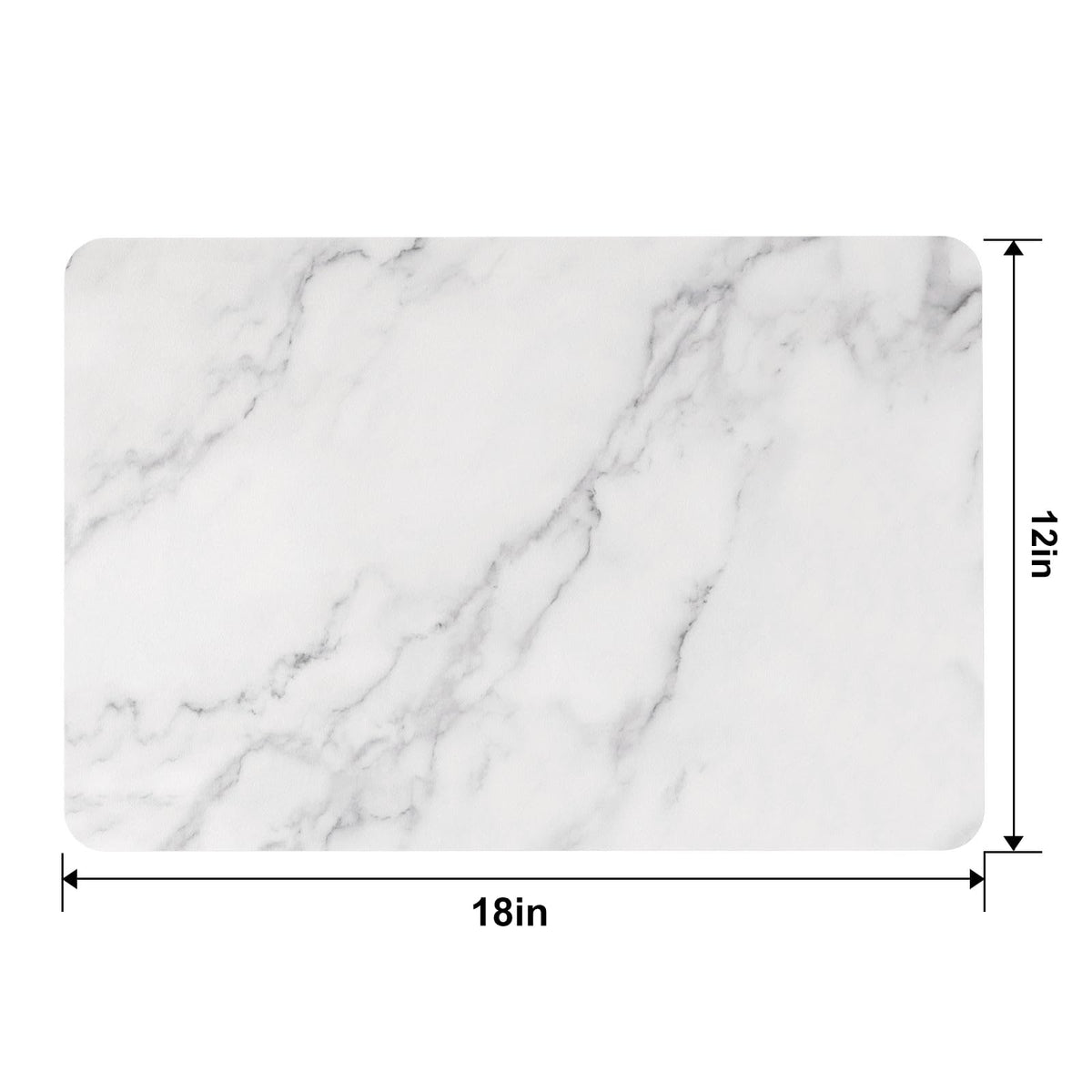 PU Leather Placemats Set of 4, 12"x18" Waterproof Table Mats, Marble