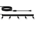 Plug in Track Light, Black, 30", 5 Way GU10 Track Ceiling Lighting