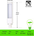 " 2-Pack 4W G23 PL-S 7W Plug in Recessed PL Bulb 2-Pin Horizontal Retrofit CFL PLS-7W Replacement 110V 220V
