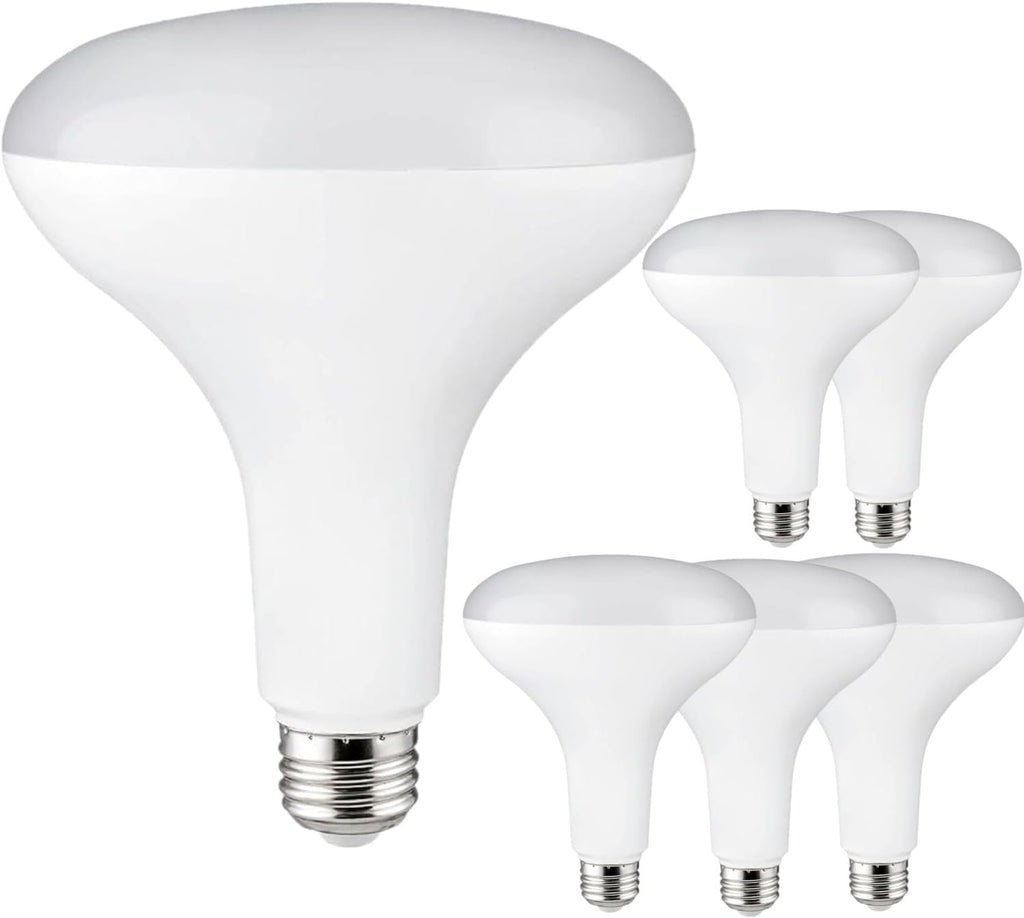 BR40 LED Light Bulb 13W (85W Equivalent) 1150 Lumens 2700K Warm White E26 Medium Base Dimmable Damp Rated Pack of 6