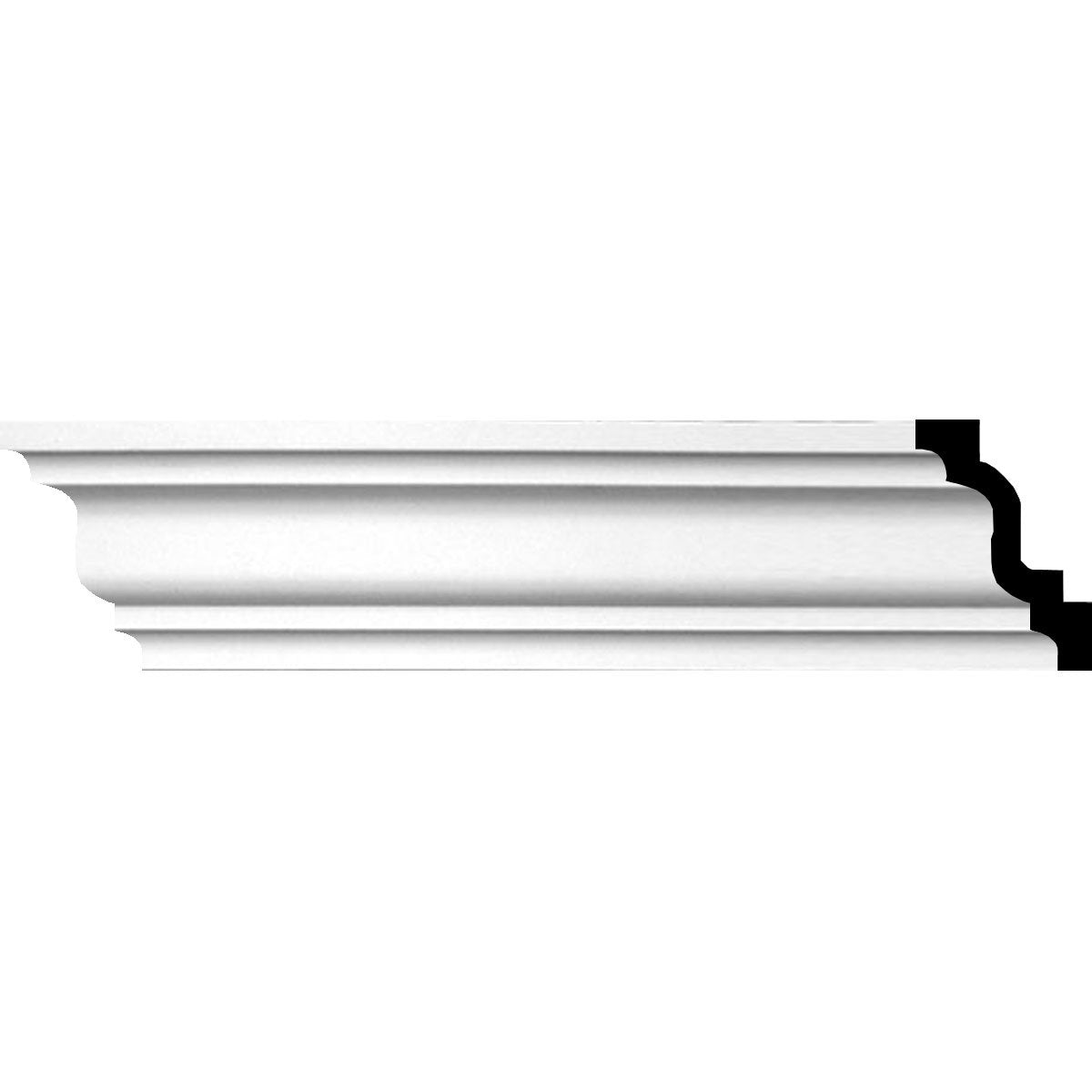 Nexus Traditional Crown Moulding, 4"H x 3"P x 5"F x 94 1/2"L, Factory Primed