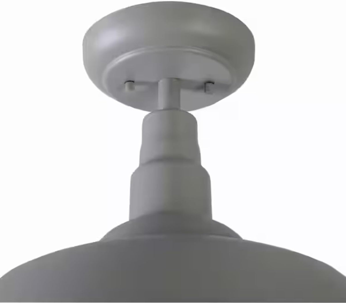 14" Semi Flush Mount Ceiling Light Fixture in Grey Finish, Stylish Metal Fixture for Indoor and Outdoor Spaces