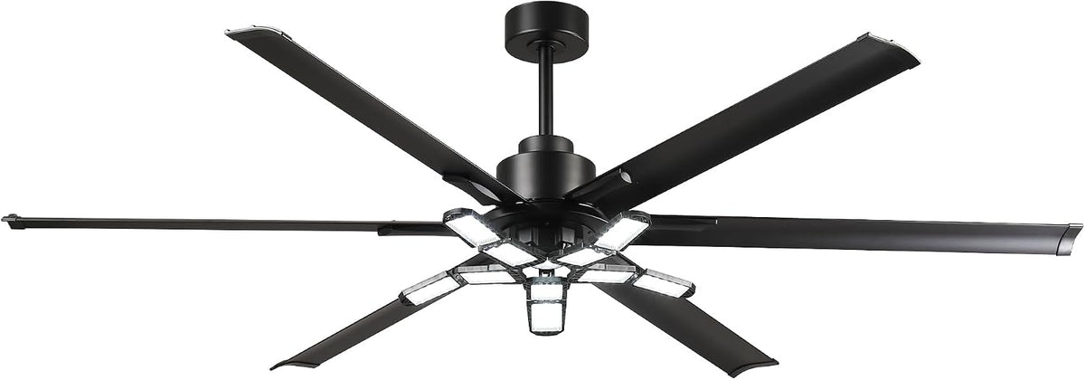 84" Ceiling Fan with LED Light and Remote - Matte Black