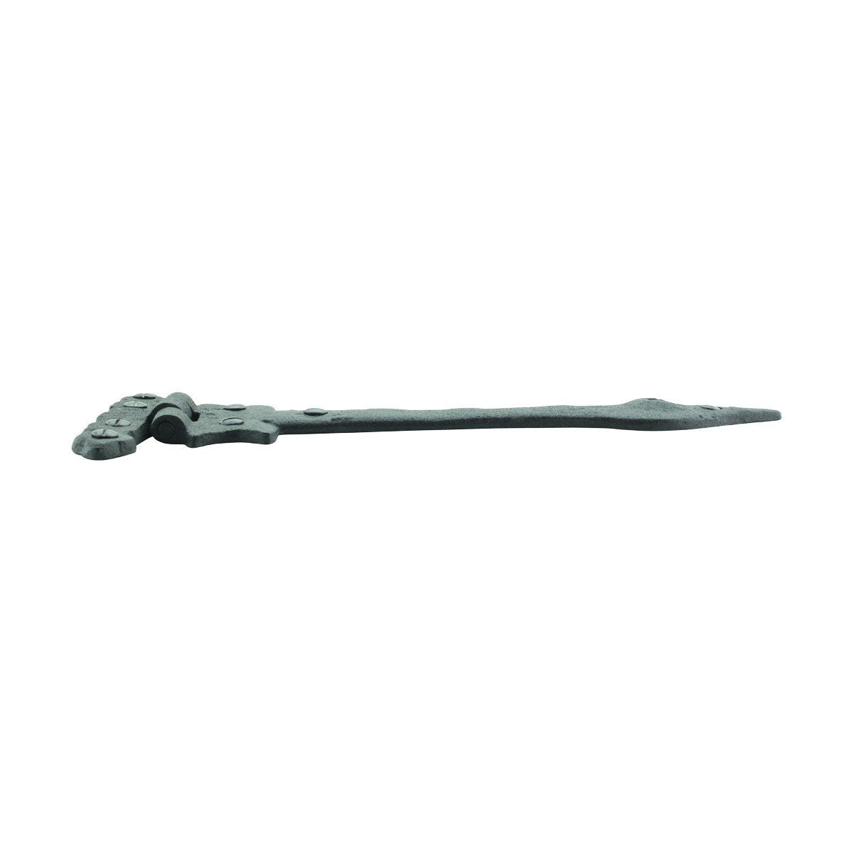 Strap Hinge 9" Black Wrought Iron Spear Tip Flush Mount Heavy Duty Strap Gate and Door Hinges with Hardware Pack of 6