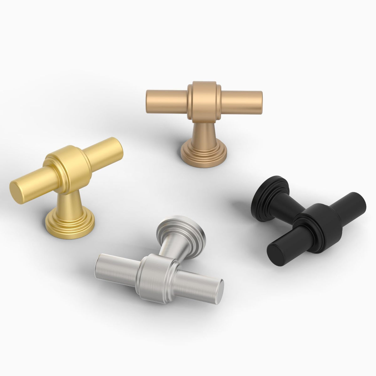 10 Pack Brushed Gold Cabinet Knobs 1.46 Inch(37mm) Single Hole Cabinet Handles Rectangle Dresser Knobs Drawer Knobs