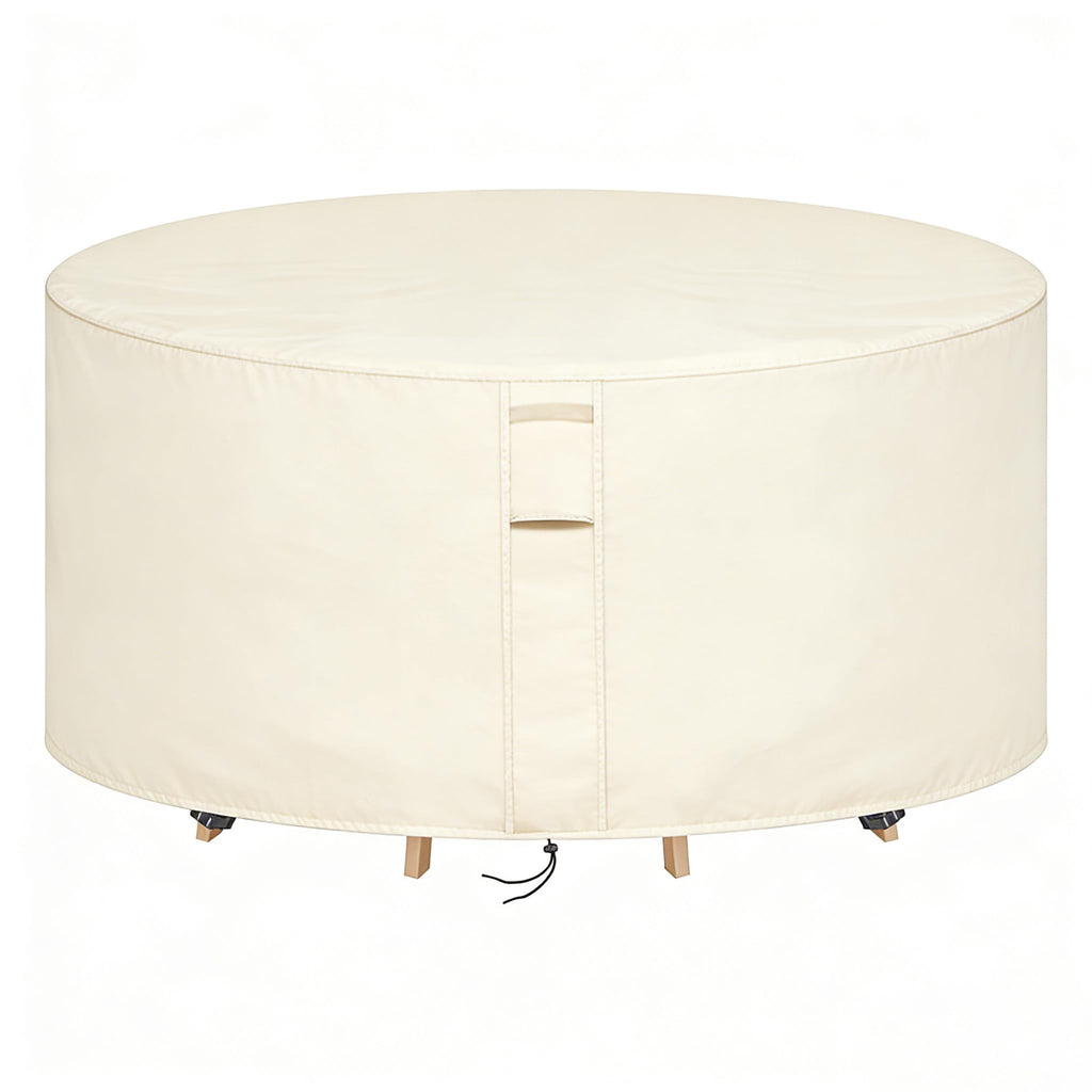 Round Patio Furniture Covers Waterproof, 96"Dia x 36"H, Beige