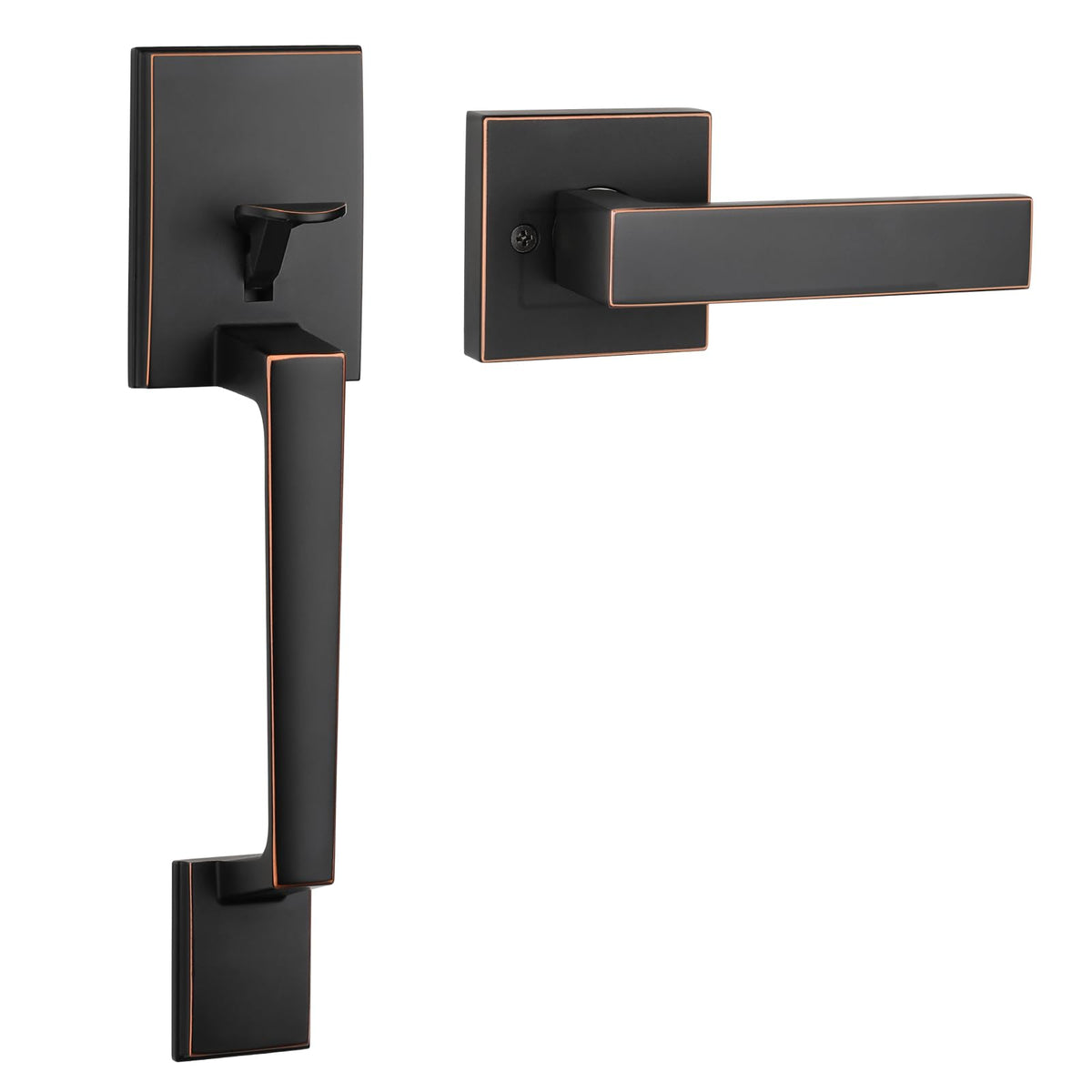 Oil Rubbed Bronze Front Door Handle Exterior Door Handle No Lock