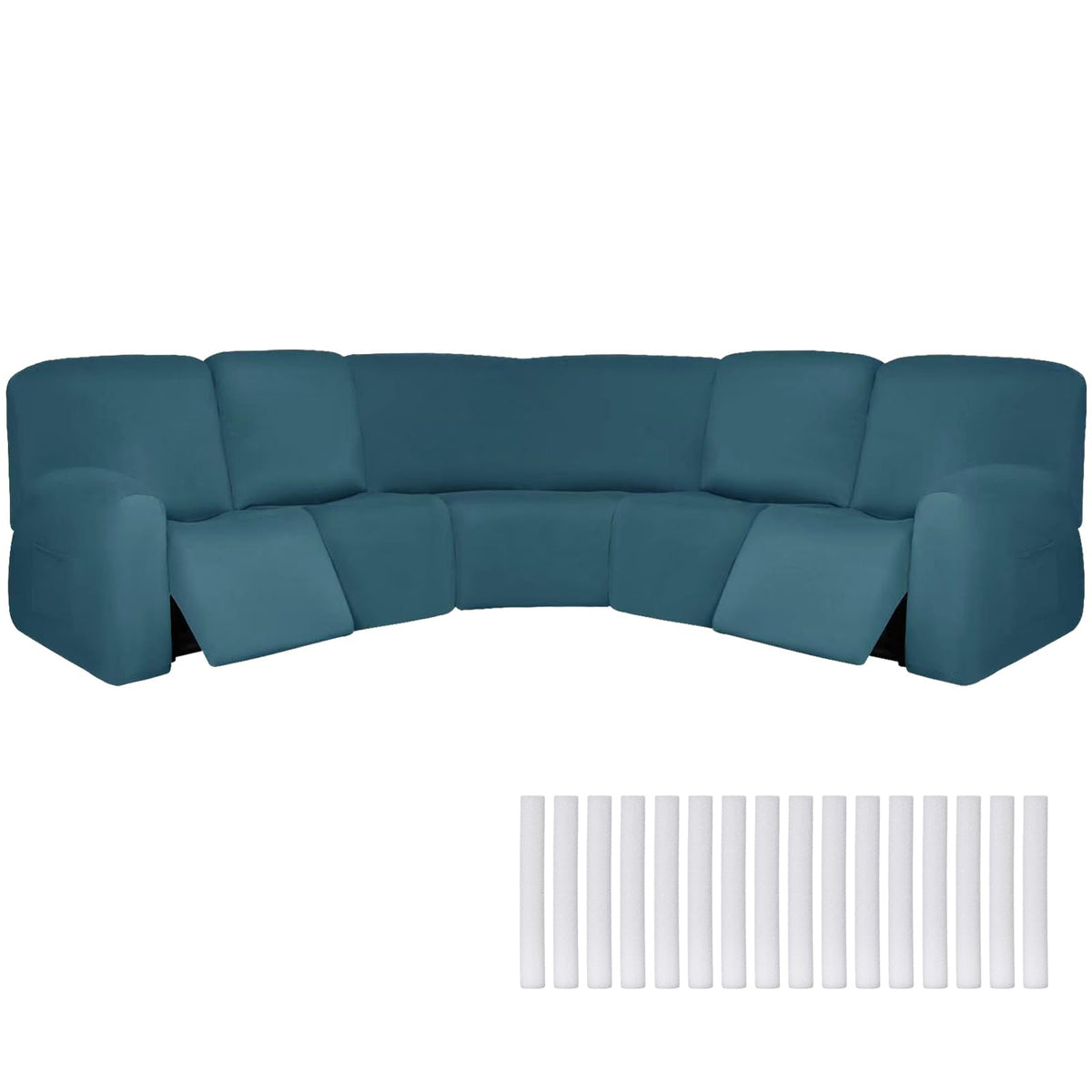 7 Pcs L Shape Sectional Recliner Sofa Covers 5 Seat Sectional Couch Covers Milk Silk Velvet Stretch Reclining Sofa