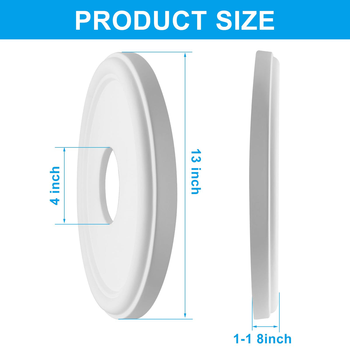 White Molded PU Ceiling Medallion