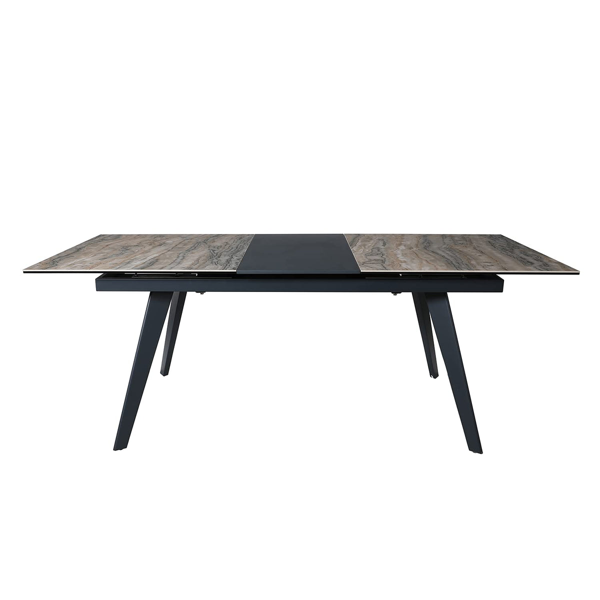 Inspired Saarinen Style Expandable Dining Table for 6-8 Seat, Modern Rectangle Design with Extension Leaf Restaurant, Thicker Top and Carbon