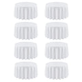 8 Pack White Round Tablecloth 108 Inch for 36"-84" Table