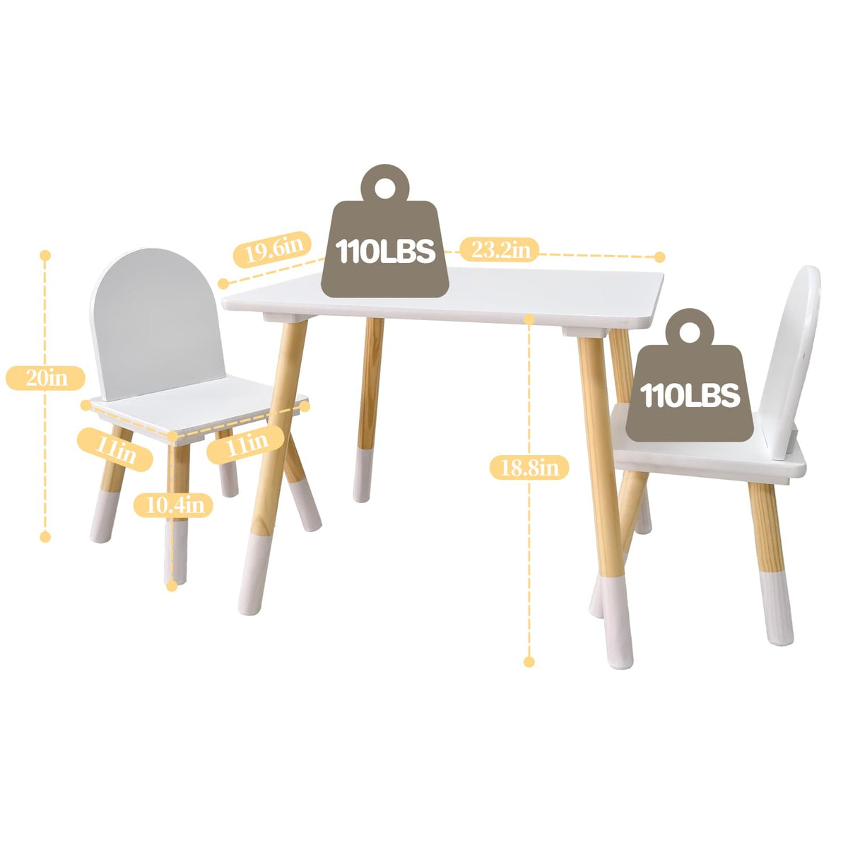 Kids Table with Chair Set for Toddlers