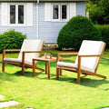 3-Piece Acacia Wood Outdoor Patio Furniture Set - Bistro for Patio, Garden & Porch