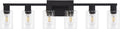 6 Light Bathroom Vanity Light, Matte Black Vanity Light Fixtures, Large Vanity Lights , Farmhouse Light Fixtures with