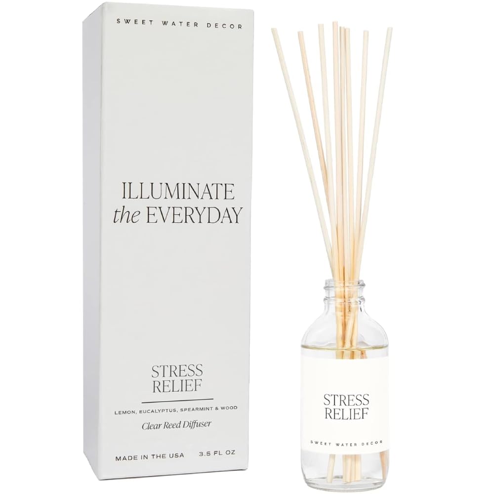 Stress Relief Reed Diffuser Set - Eucalyptus, Spearmint, Citrus, Sage Scented Diffusers - Scent Diffusers, Long