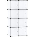 8-Cube Storage Organizer with Door Cube Shelf Closet Cabinet White