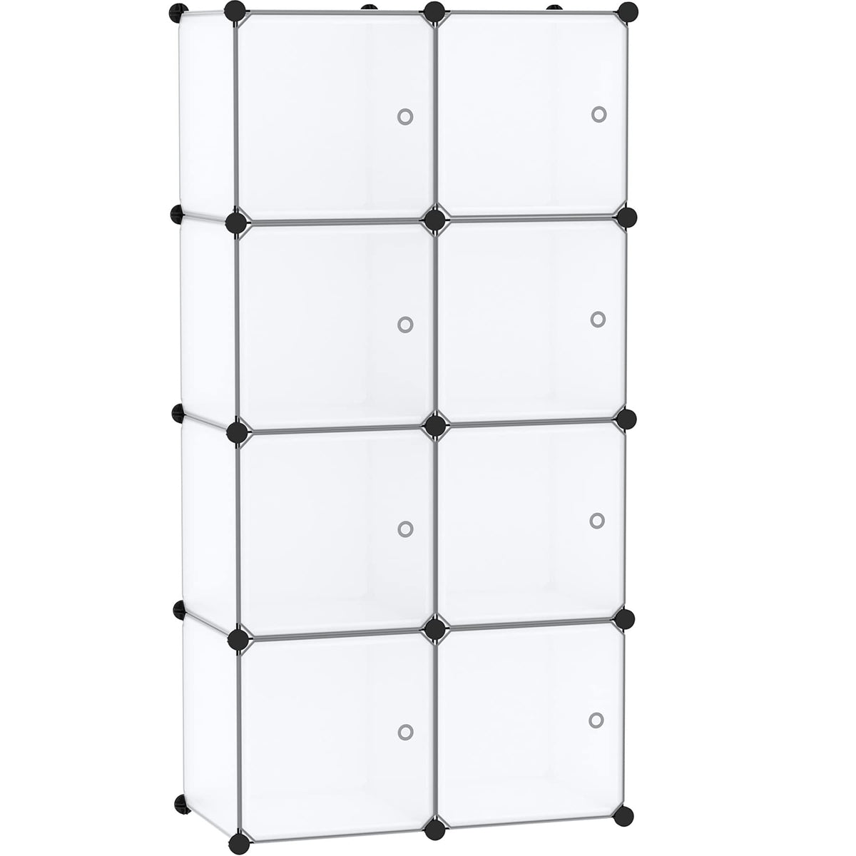 8-Cube Storage Organizer with Door Cube Shelf Closet Cabinet White