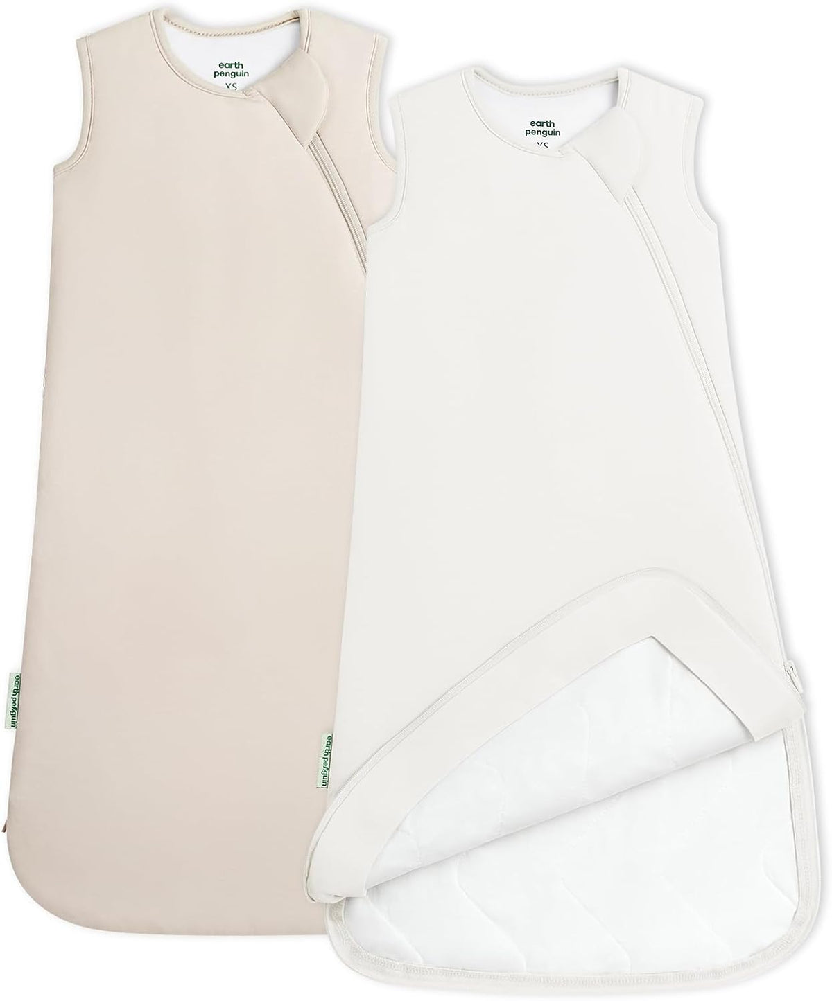 Soft Bamboo Viscose Baby Sleep Sack, 1.0 TOG Baby Sleeping Bag 2 Pack, Cozy Baby Wearable Blanket Way Zipper