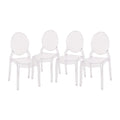 Resin Indoor/Outdoor Ghost Chair, Transparent, 4-Pack