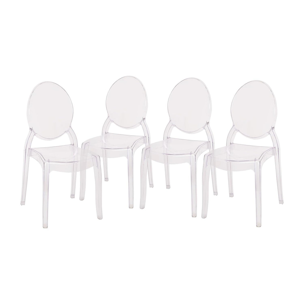 Resin Indoor/Outdoor Ghost Chair, Transparent, 4-Pack