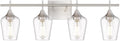 4-Light Bathroom Lighting Fixtures Over Mirror, 24 Inch Brushed Nickel Vanity Lights with Clear Glass, Modern Bath