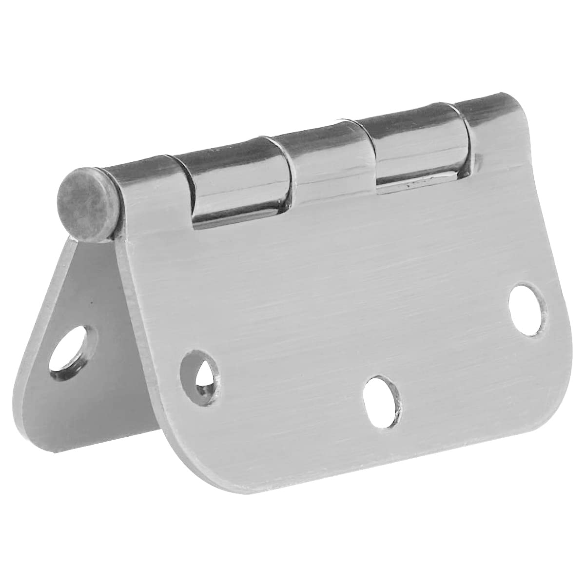 Rounded Interior Door Hinges with Screws, 3.5" x 3.5", Satin Nickel, Curved Corners, 18-Pack