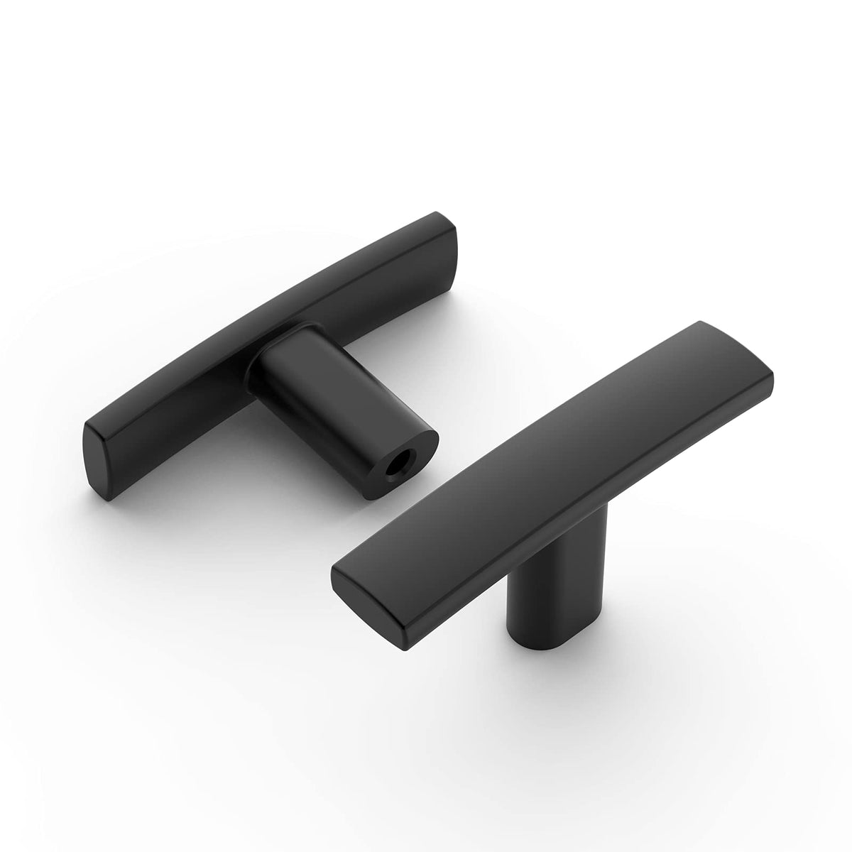 25 Pack Matte Black Cabinet Knobs - Single Hole 2 Inch Solid Zinc Alloy Cupboard Drawer Handles - Kitchen Cabinet