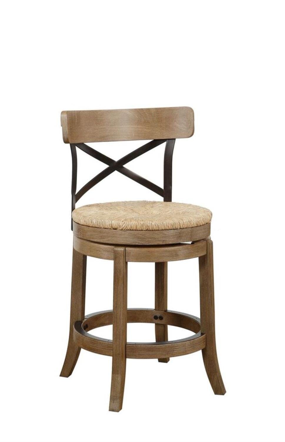 Inspired Bertoia Style Myrtle Counter Height Stool, 24-Inch, Wheat Wire-Brush