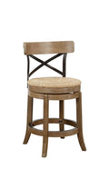 Inspired Bertoia Style Myrtle Counter Height Stool, 24-Inch, Wheat Wire-Brush