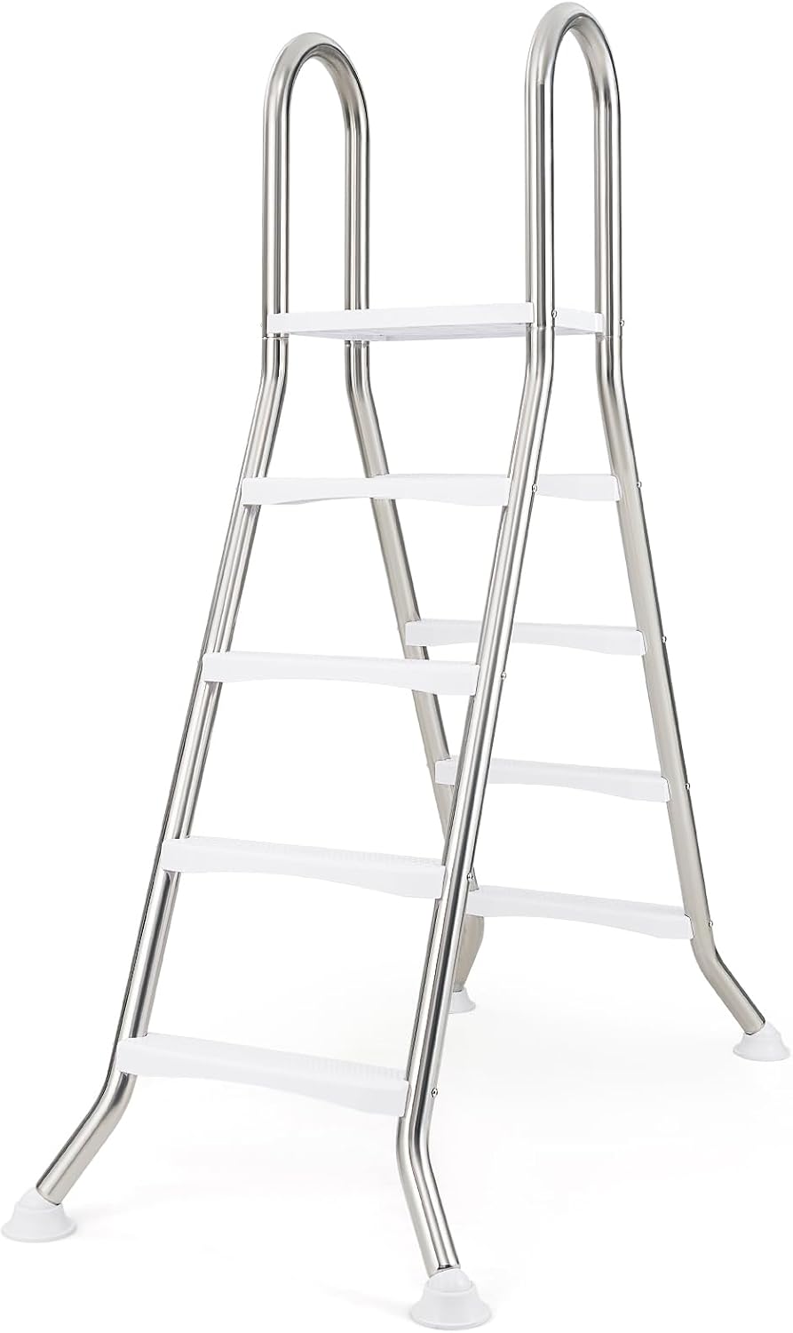 Above Ground Pool Ladder for 55" Pool Wall Height | 440 LBS Heavy Duty Stainless Steel 4-Step Double-Sided Swimming