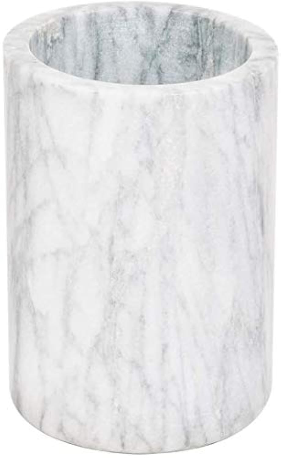 White Marble Stone Wine and Champagne Bottle Chiller Cooler - 7" X 5" | Elegant Kitchen Utensil Holder | Must Have